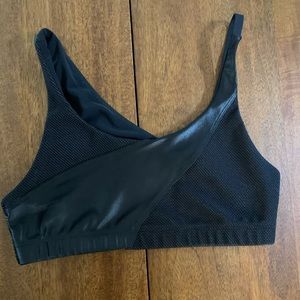 Koral shiny black sports bra small new